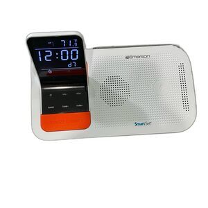 Emerson SmartSet WBS12 Weather Band Dual Alarm Clock Radio 15W Wireless Charger.